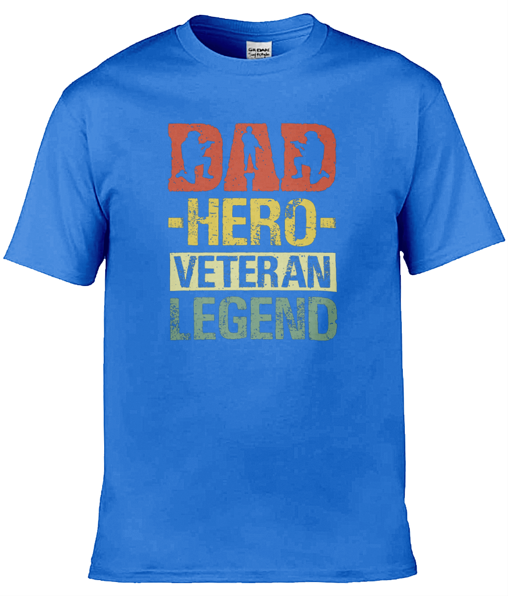 Gildan GD001 Softstyle Adult Ringspun T-Shirt Dad Hero Veteran Legend T-Shirt Design (1)