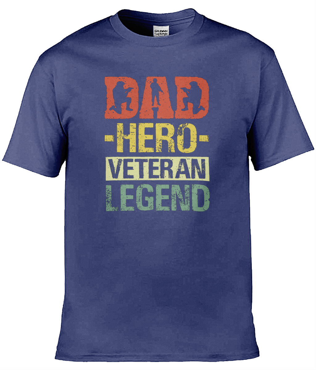 Gildan GD001 Softstyle Adult Ringspun T-Shirt Dad Hero Veteran Legend T-Shirt Design (1)