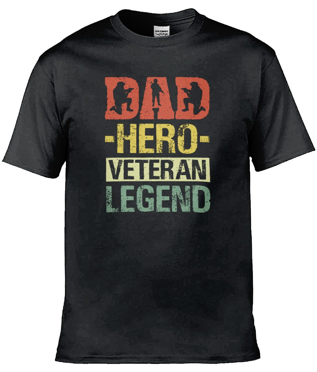 Gildan GD001 Softstyle Adult Ringspun T-Shirt Dad Hero Veteran Legend T-Shirt Design (1)