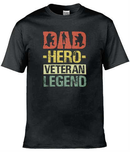 Gildan GD001 Softstyle Adult Ringspun T-Shirt Dad Hero Veteran Legend T-Shirt Design (1)