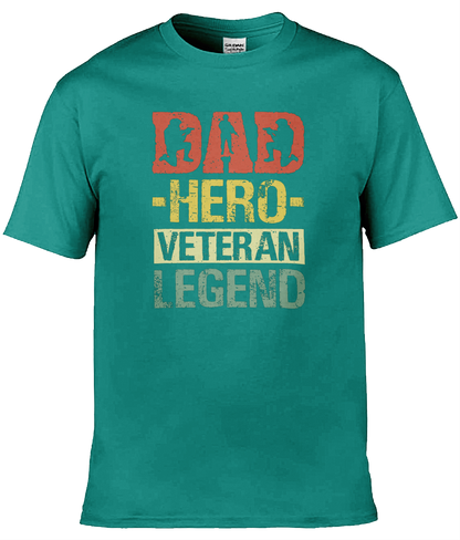 Gildan GD001 Softstyle Adult Ringspun T-Shirt Dad Hero Veteran Legend T-Shirt Design (1)