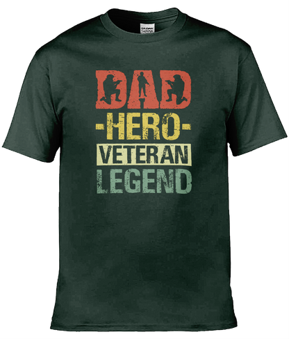 Gildan GD001 Softstyle Adult Ringspun T-Shirt Dad Hero Veteran Legend T-Shirt Design (1)