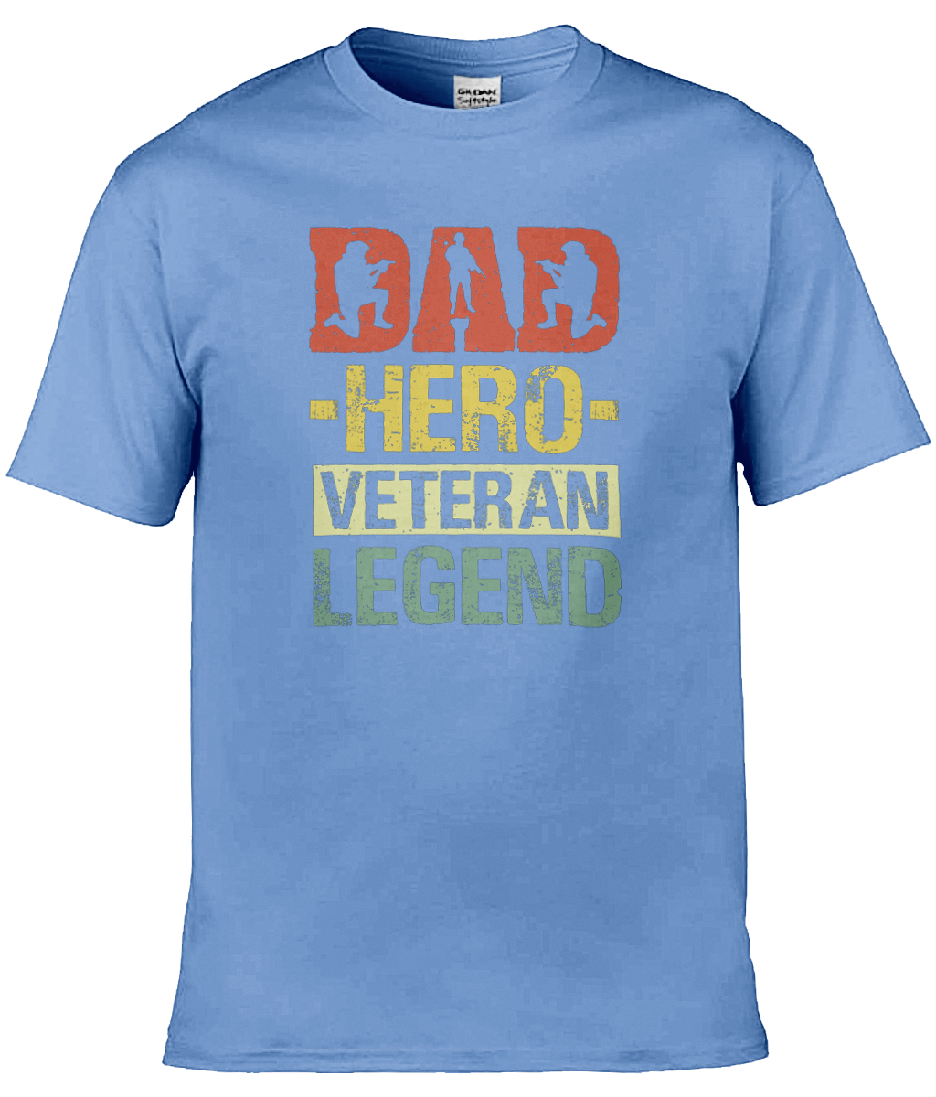 Gildan GD001 Softstyle Adult Ringspun T-Shirt Dad Hero Veteran Legend T-Shirt Design (1)