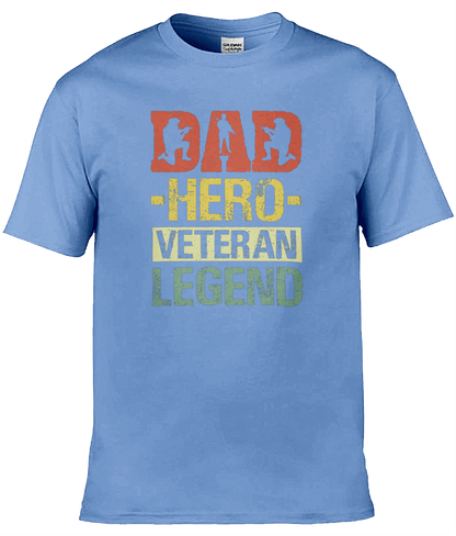 Gildan GD001 Softstyle Adult Ringspun T-Shirt Dad Hero Veteran Legend T-Shirt Design (1)