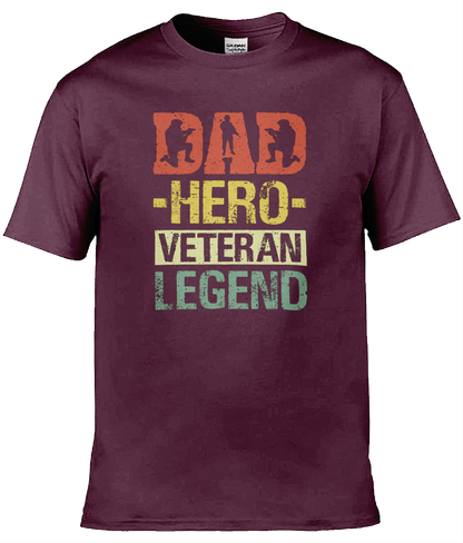 Gildan GD001 Softstyle Adult Ringspun T-Shirt Dad Hero Veteran Legend T-Shirt Design (1)