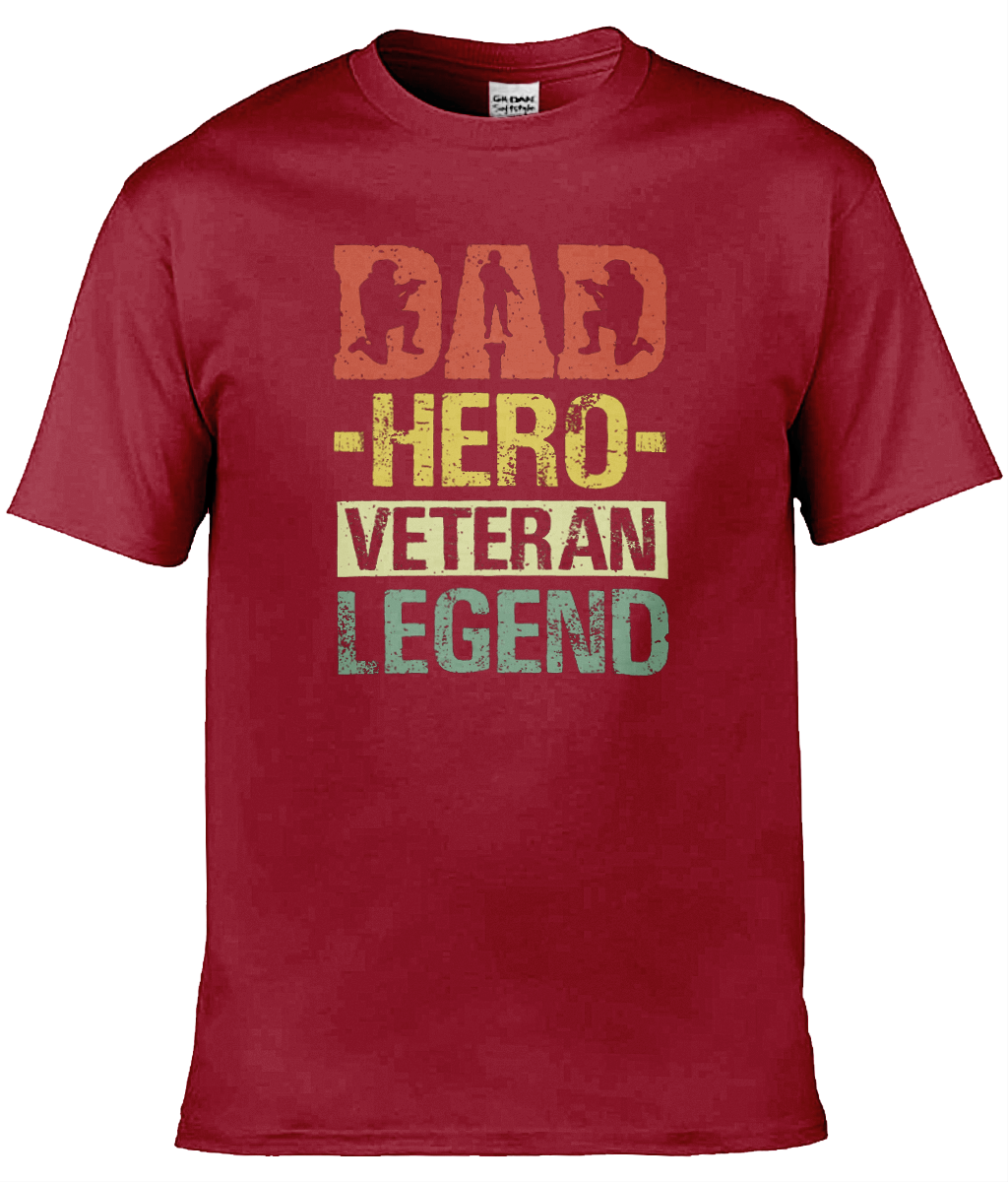 Gildan GD001 Softstyle Adult Ringspun T-Shirt Dad Hero Veteran Legend T-Shirt Design (1)