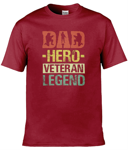 Gildan GD001 Softstyle Adult Ringspun T-Shirt Dad Hero Veteran Legend T-Shirt Design (1)