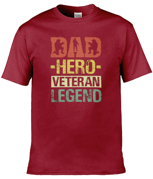 Gildan GD001 Softstyle Adult Ringspun T-Shirt Dad Hero Veteran Legend T-Shirt Design (1)