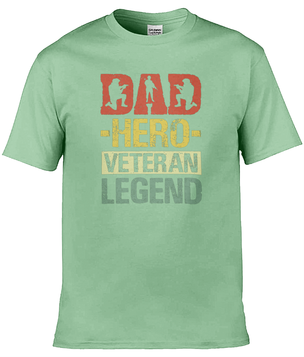 Gildan GD001 Softstyle Adult Ringspun T-Shirt Dad Hero Veteran Legend T-Shirt Design (1)