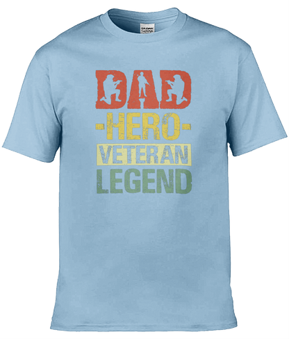 Gildan GD001 Softstyle Adult Ringspun T-Shirt Dad Hero Veteran Legend T-Shirt Design (1)