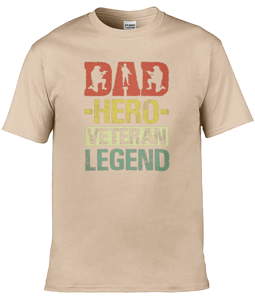 Gildan GD001 Softstyle Adult Ringspun T-Shirt Dad Hero Veteran Legend T-Shirt Design (1)