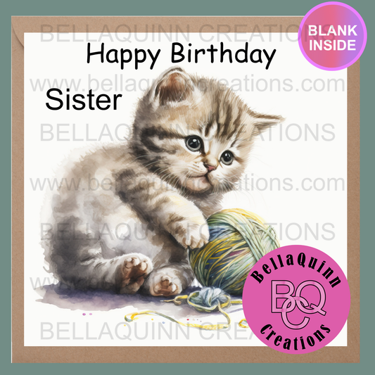 Cat Collection Greeting Card - Happy Birthday Sister