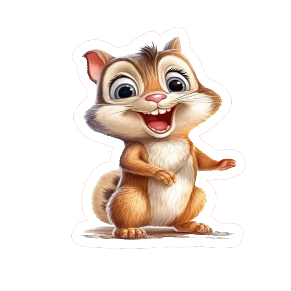 Chipmunk Vinyl Die Cut Sticker