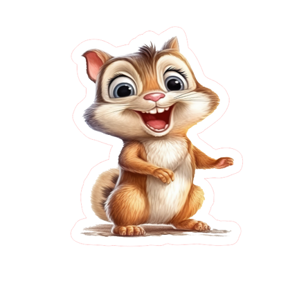 Chipmunk Vinyl Die Cut Sticker