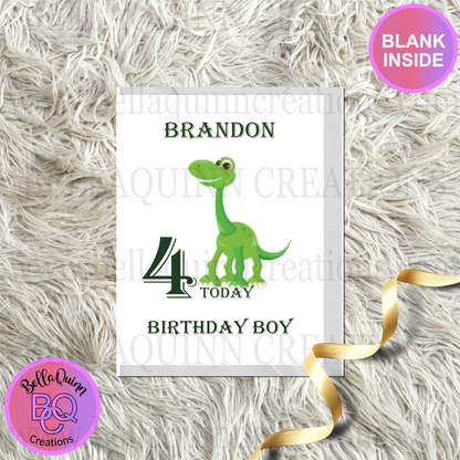 Personalisation Dinosaur Birthday Boy Card