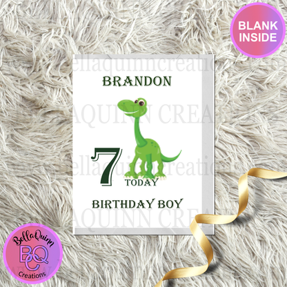 Personalisation Dinosaur Birthday Boy Card