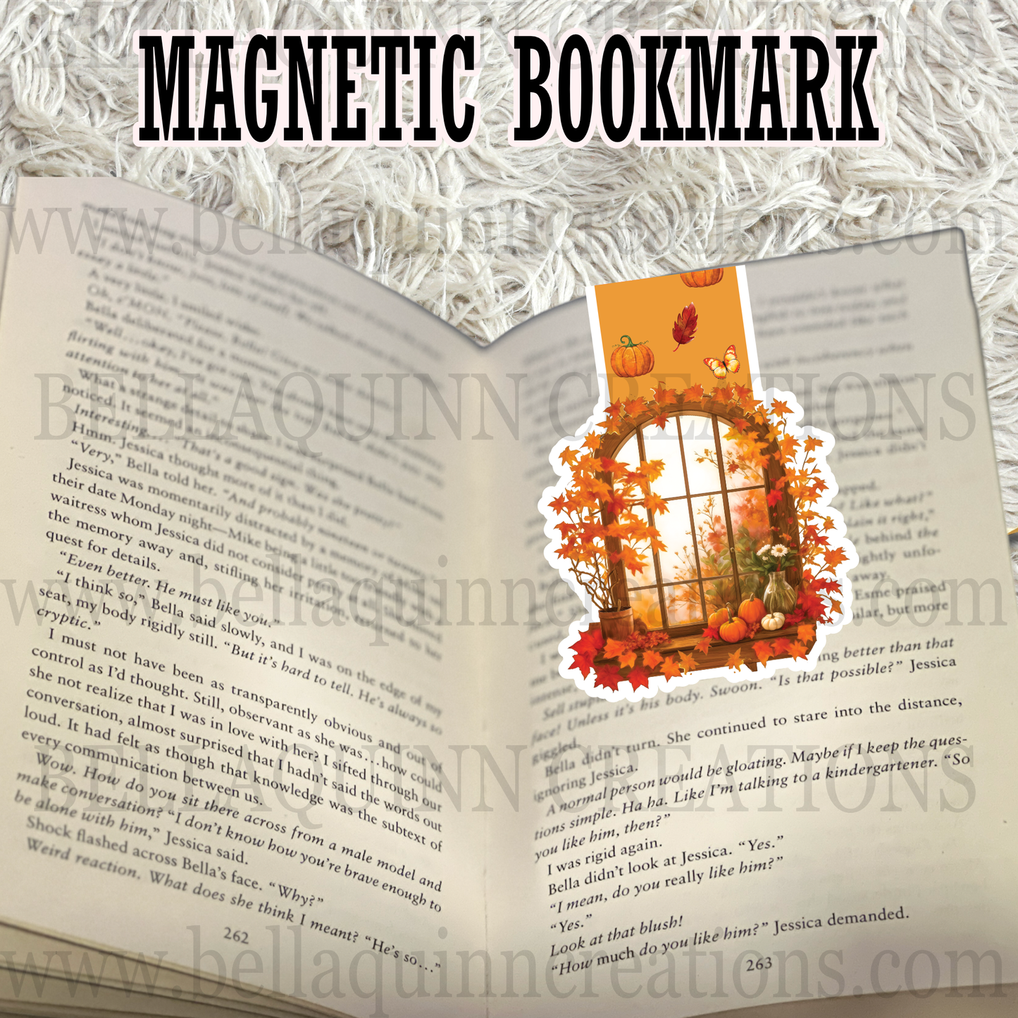 Fall Window Magnetic Bookmark