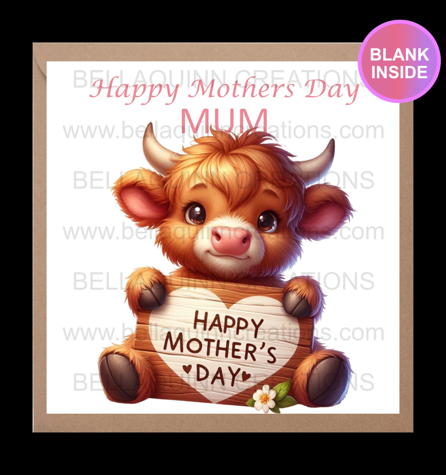 Mothers Day Card - Highland Cow