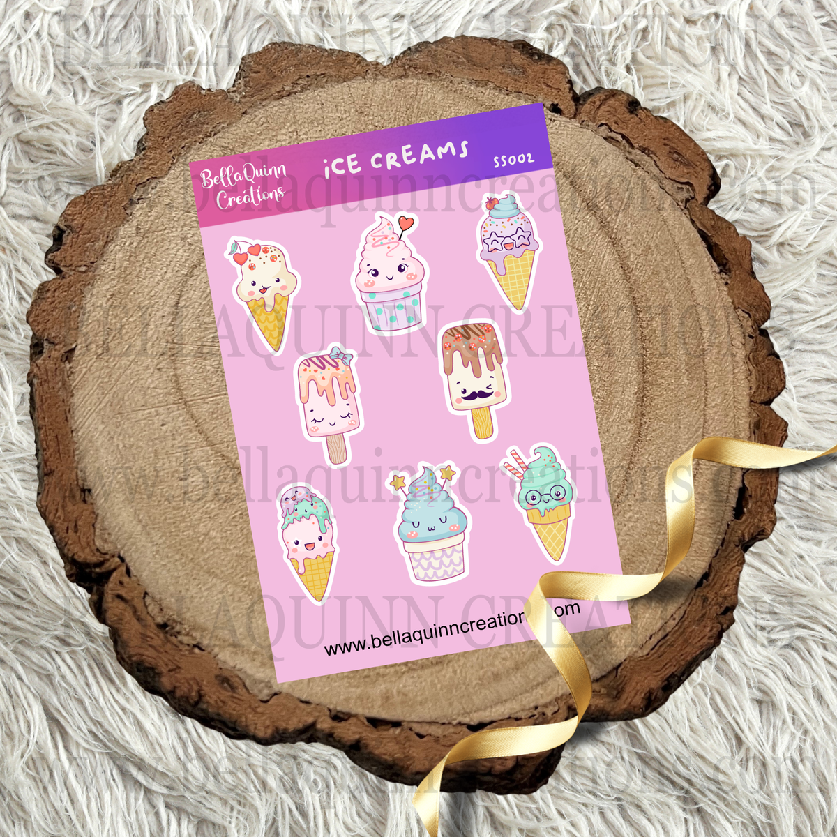 White Cream Sticker Ice Cream Sticker Sheet – BellaQuinn Creations