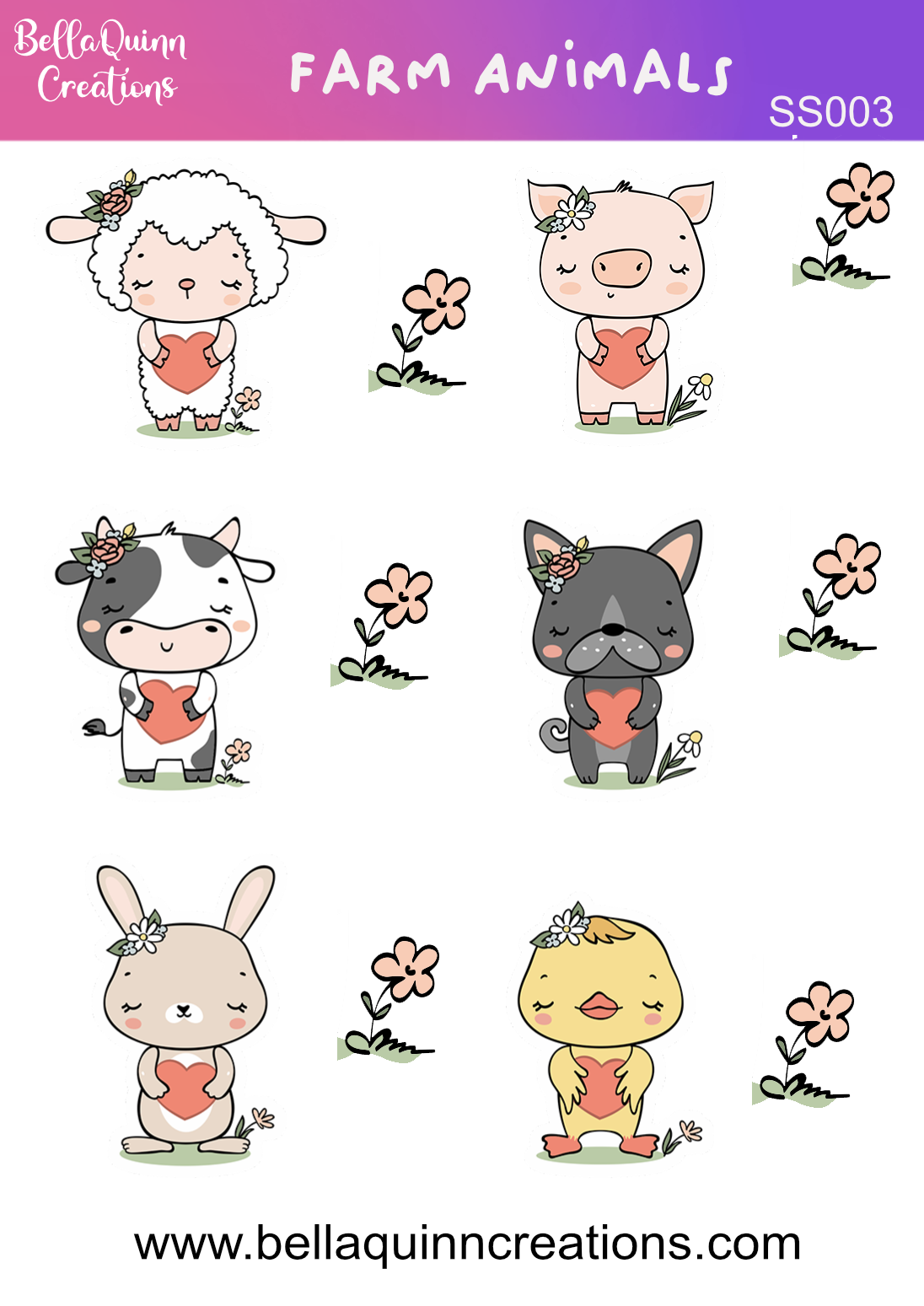 Farm Animals Sticker Sheet