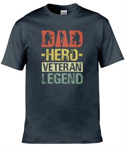 Gildan GD001 Softstyle Adult Ringspun T-Shirt Dad Hero Veteran Legend T-Shirt Design (1)