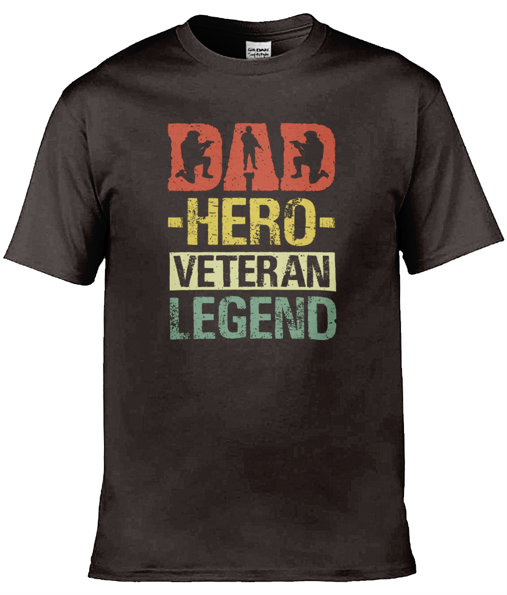 Gildan GD001 Softstyle Adult Ringspun T-Shirt Dad Hero Veteran Legend T-Shirt Design (1)