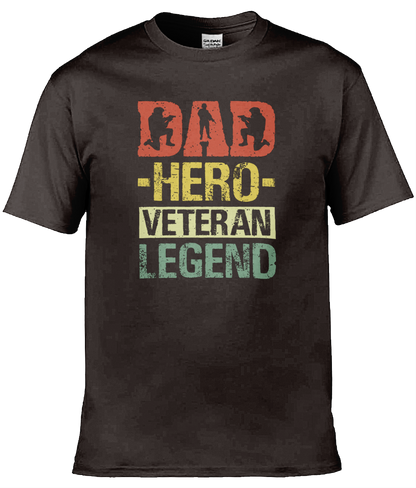 Gildan GD001 Softstyle Adult Ringspun T-Shirt Dad Hero Veteran Legend T-Shirt Design (1)