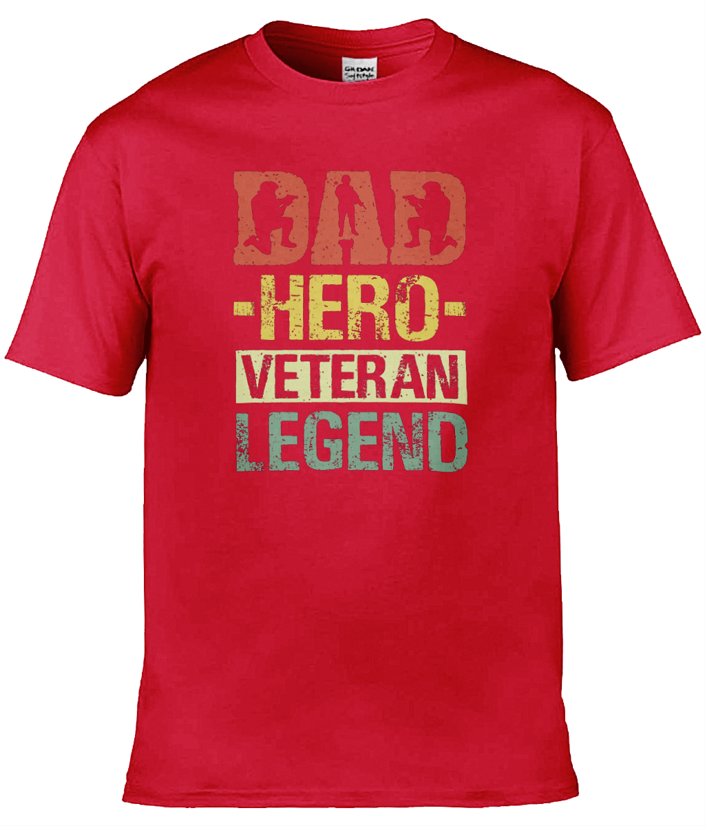 Gildan GD001 Softstyle Adult Ringspun T-Shirt Dad Hero Veteran Legend T-Shirt Design (1)