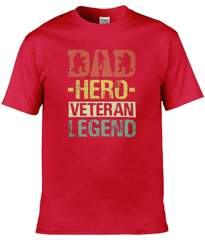 Gildan GD001 Softstyle Adult Ringspun T-Shirt Dad Hero Veteran Legend T-Shirt Design (1)