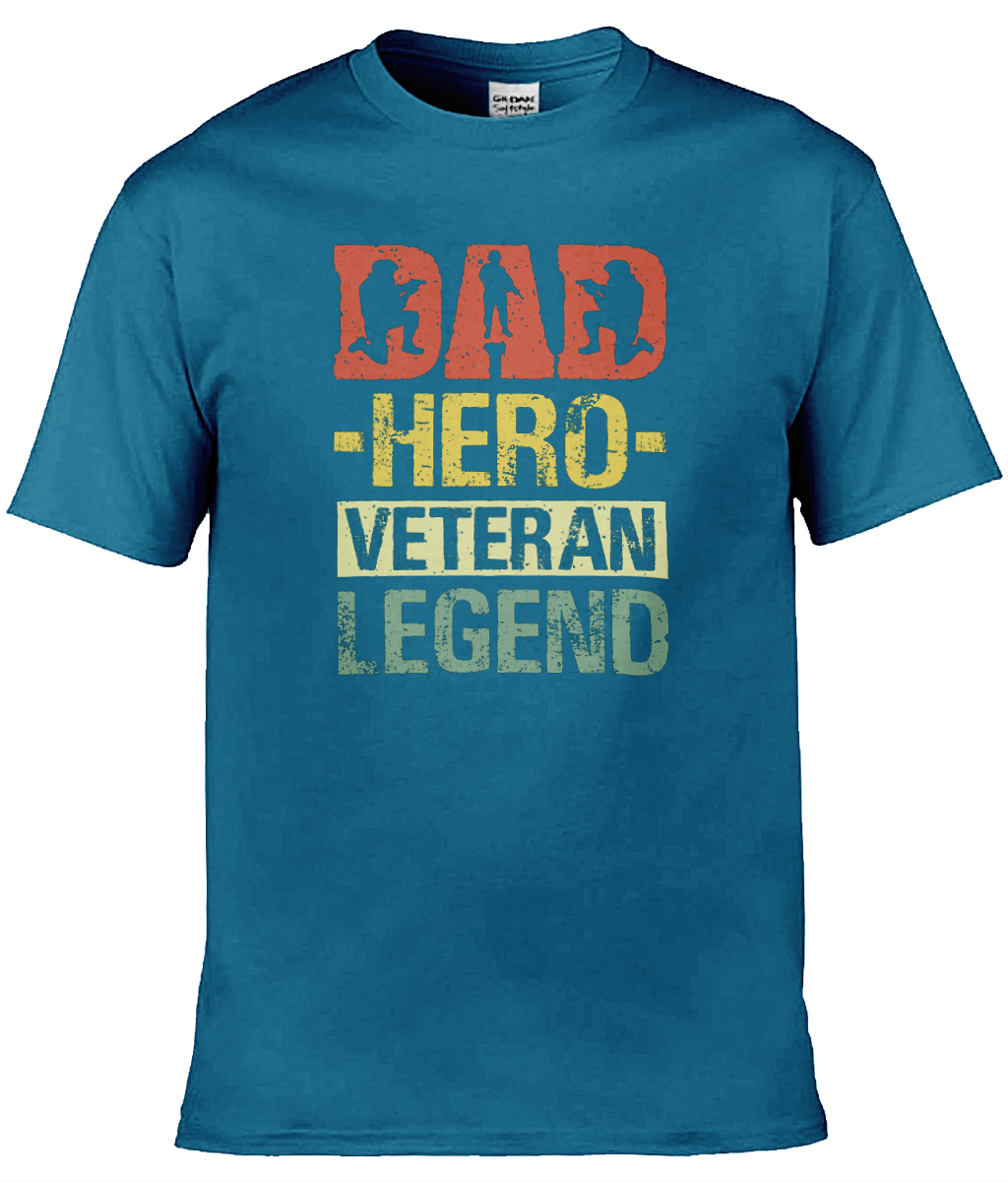 Gildan GD001 Softstyle Adult Ringspun T-Shirt Dad Hero Veteran Legend T-Shirt Design (1)